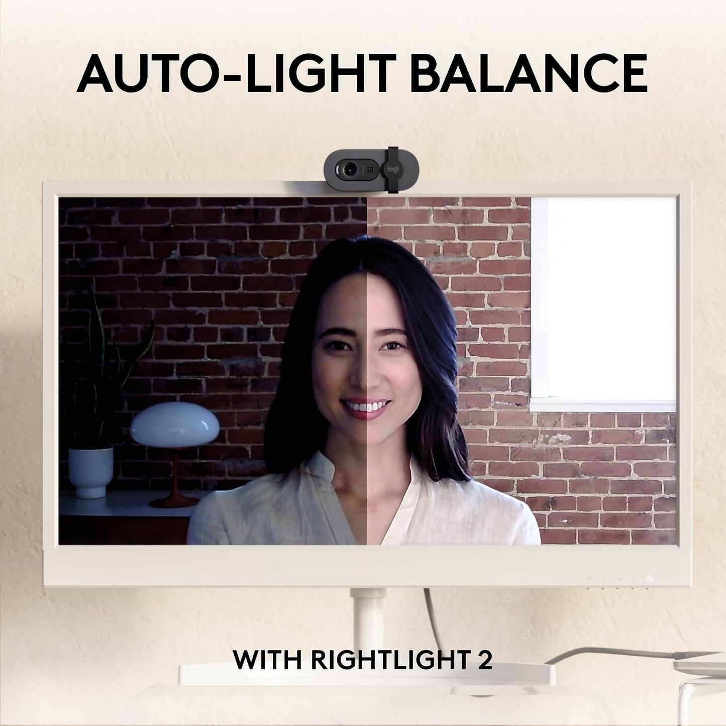 Logitech Brio 105 Full HD 1080p Business Webcam with Auto-Light Balance | 1080p with auto-light correction, built-in mic, privacy shutter, USB-C, compatible with Teams, Google Meet, Zoom and more