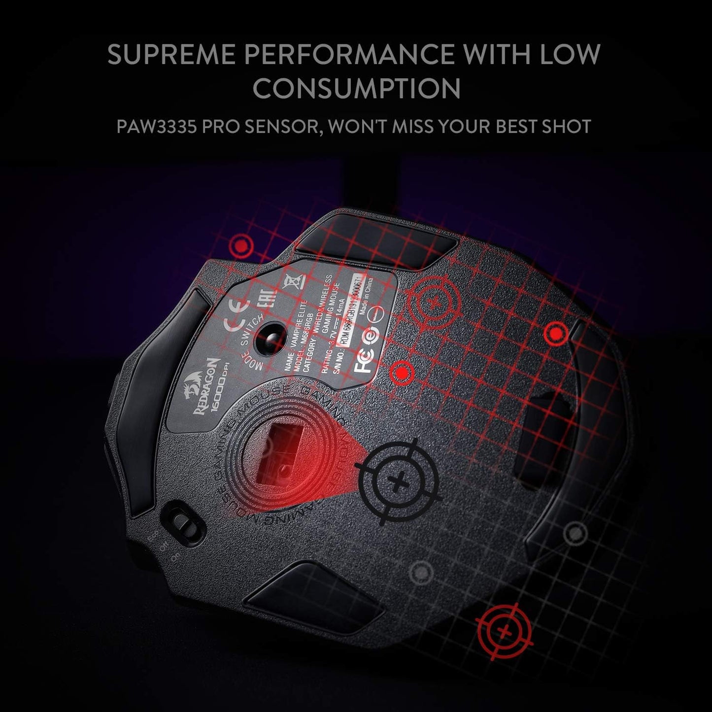 Redragon M686 Wireless RGB Optical Gaming Mouse 16000 DPI Remapping Keys | Cable-Free 0 Delay, Smooth Precise Tracking, Custom Macro Keybinds, Vibing Backlight, Ergonomic Grip Body Comfort
