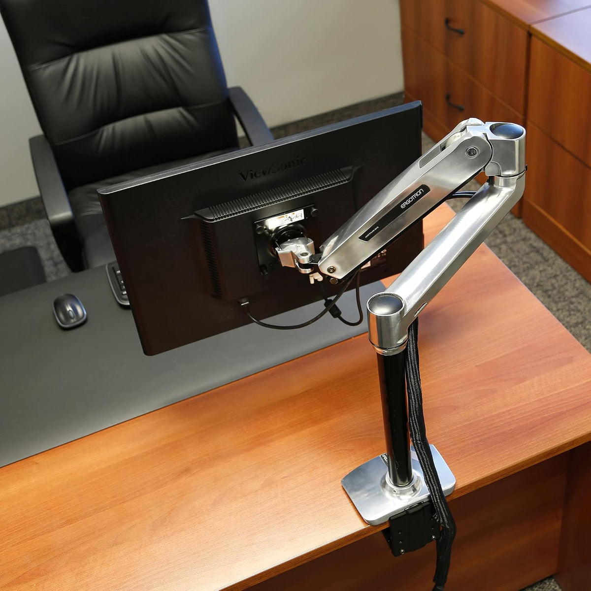 Ergotron – LX HD Sit-Stand Single Monitor Arm, VESA Desk Mount – for Monitors Up to 49 Inches, 14 to 30 lbs – Polished Aluminum