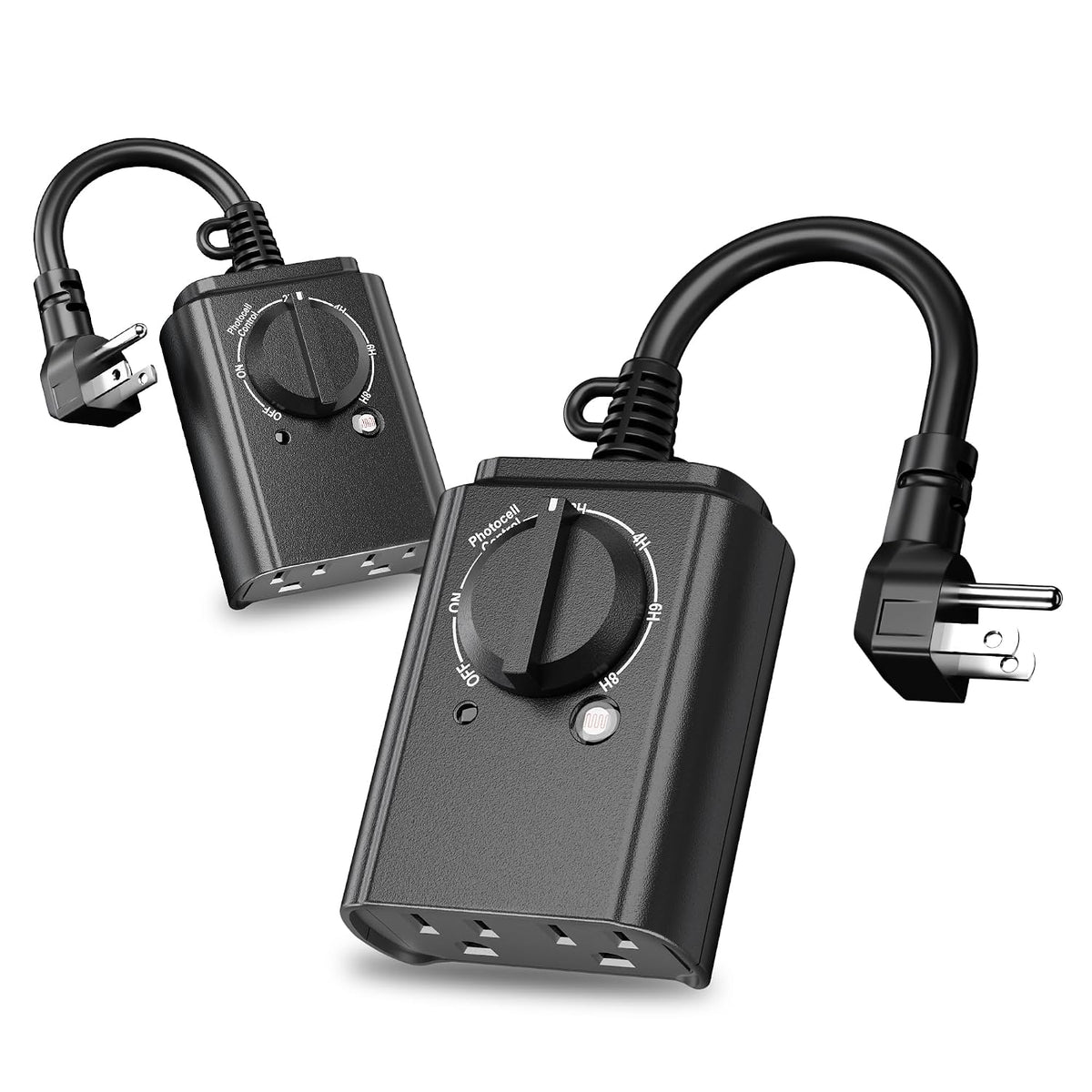 BN-LINK Outdoor Timer for Lights, 15A 1/2HP, 2 Grounded Outlets, ETL Listed