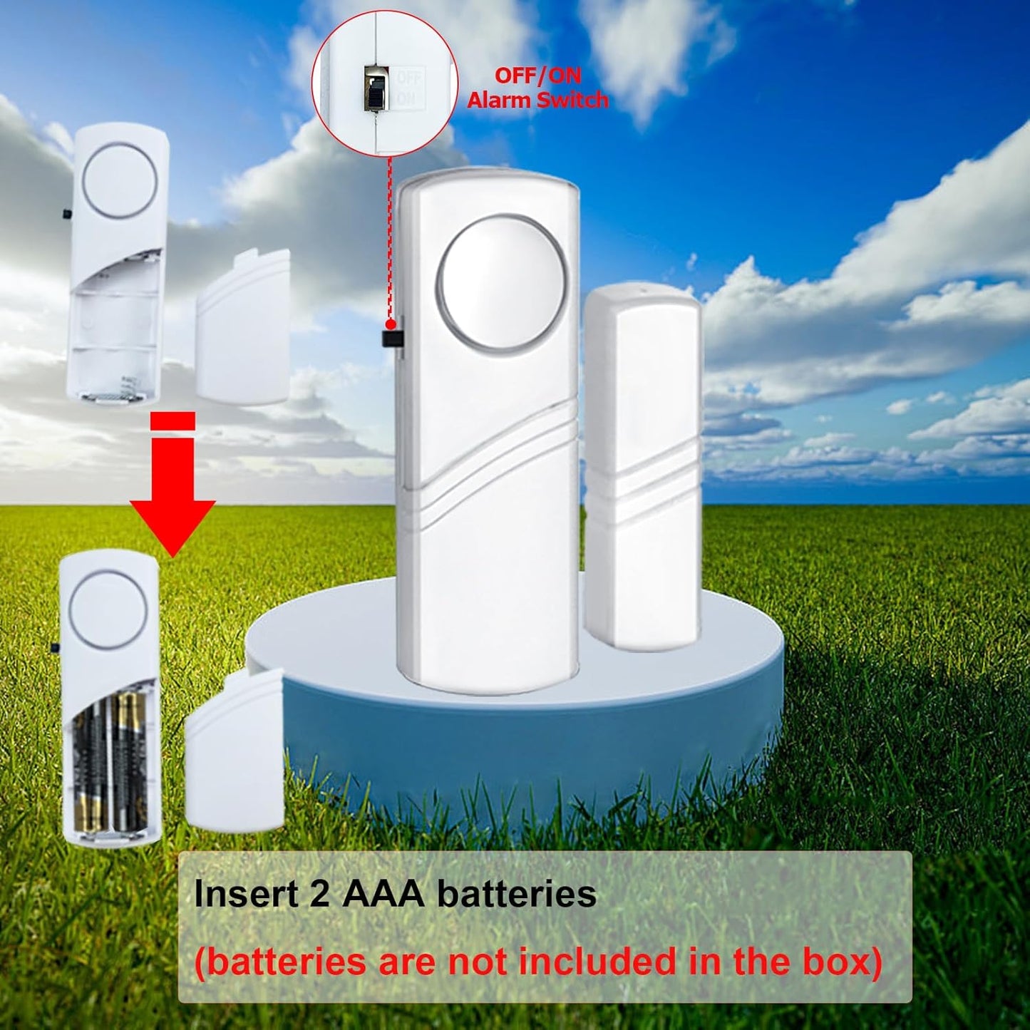 Security Door Window Alarm, 90DB Wireless Sensor Door Window Burglar Alarm | Door Alarms for Kids Safety, Easy Installation Doorbell Alarms for Office House Window Pool