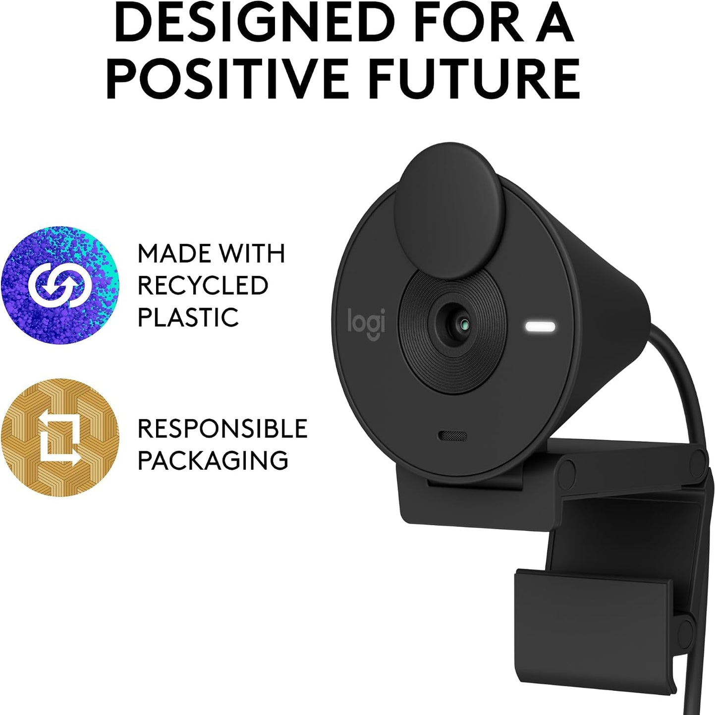 Logitech Brio 301 Full HD 1080p Webcam for Streaming and Meetings - Black | 1080p with auto-light correction, built-in mic, privacy shutter, USB-C, certified for Microsoft Teams, Google Meet, Zoom