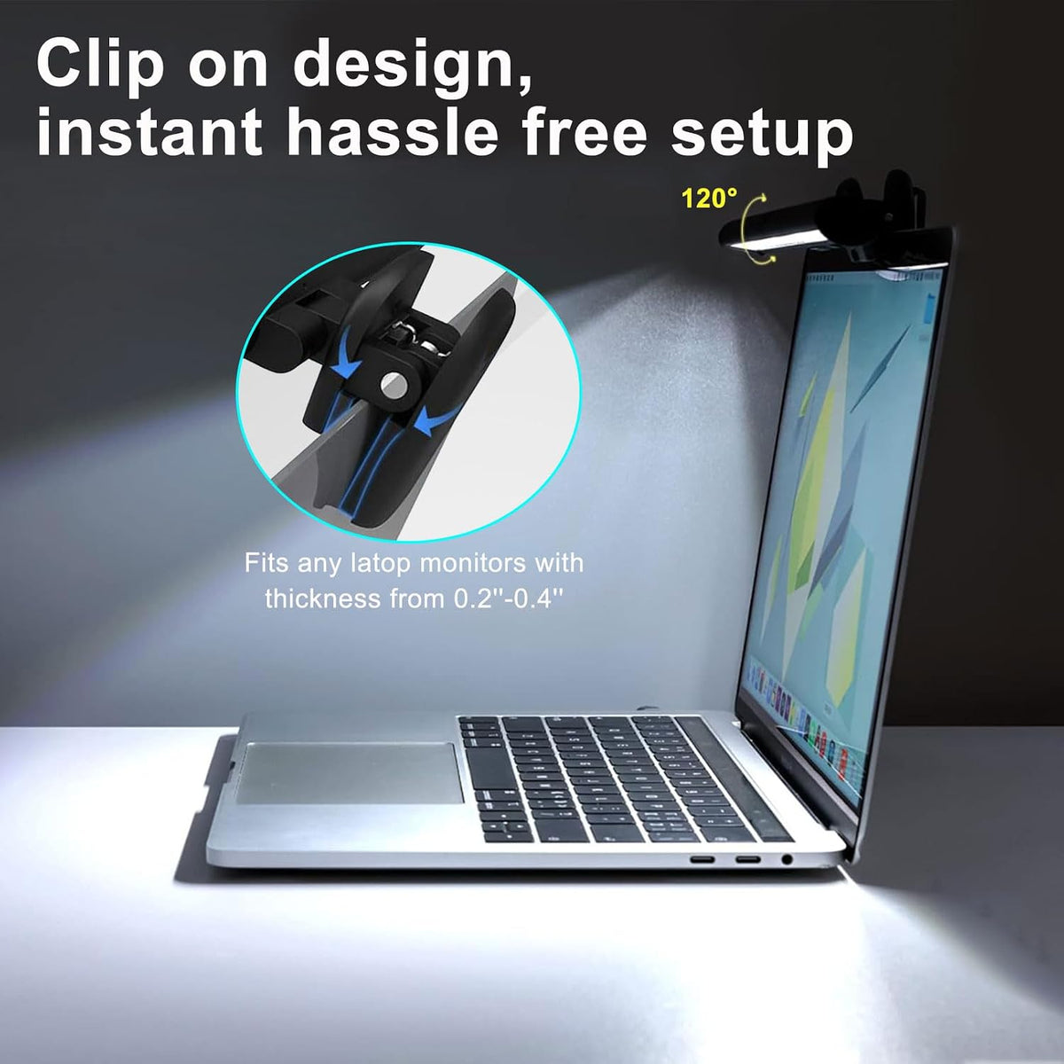 Wodgreat Laptop Monitor Lamp, Eye Care LED Screen Light Bar No Screen Glare