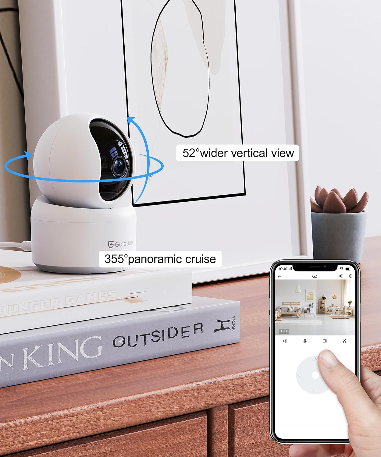 GALAYOU Indoor Cameras for Home Security/Baby Monitoring in 2K, G2 2Pack | Pet/Nanny Camera/Baby Monitor with Night Vision, Siren, 24/7 TF Card Storage, PTZ, Two-Way Talk, Wired Plug, 2.4Ghz Wi-Fi