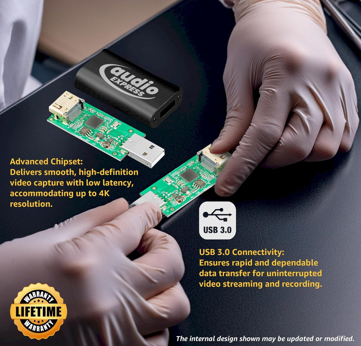 Audio Express AXHDCAP3 USB 3.0 4K HDMI Capture Card: SuperSpeed USB 3.0, 1080P HD at 60fps - Perfect for Capturing HDMI to USB 3.0 Video - Ideal for Gaming, Streaming, Teaching, and Video Conferencing