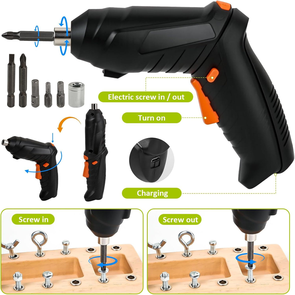Montessori Screwdriver Board Set, Kids Screwdriver Toy Set Busy Board 3+ | Electric Drill, Fine Motor Skills, Montessori Practical Life, Tools for Toddlers 3-5, STEM Learning Activity