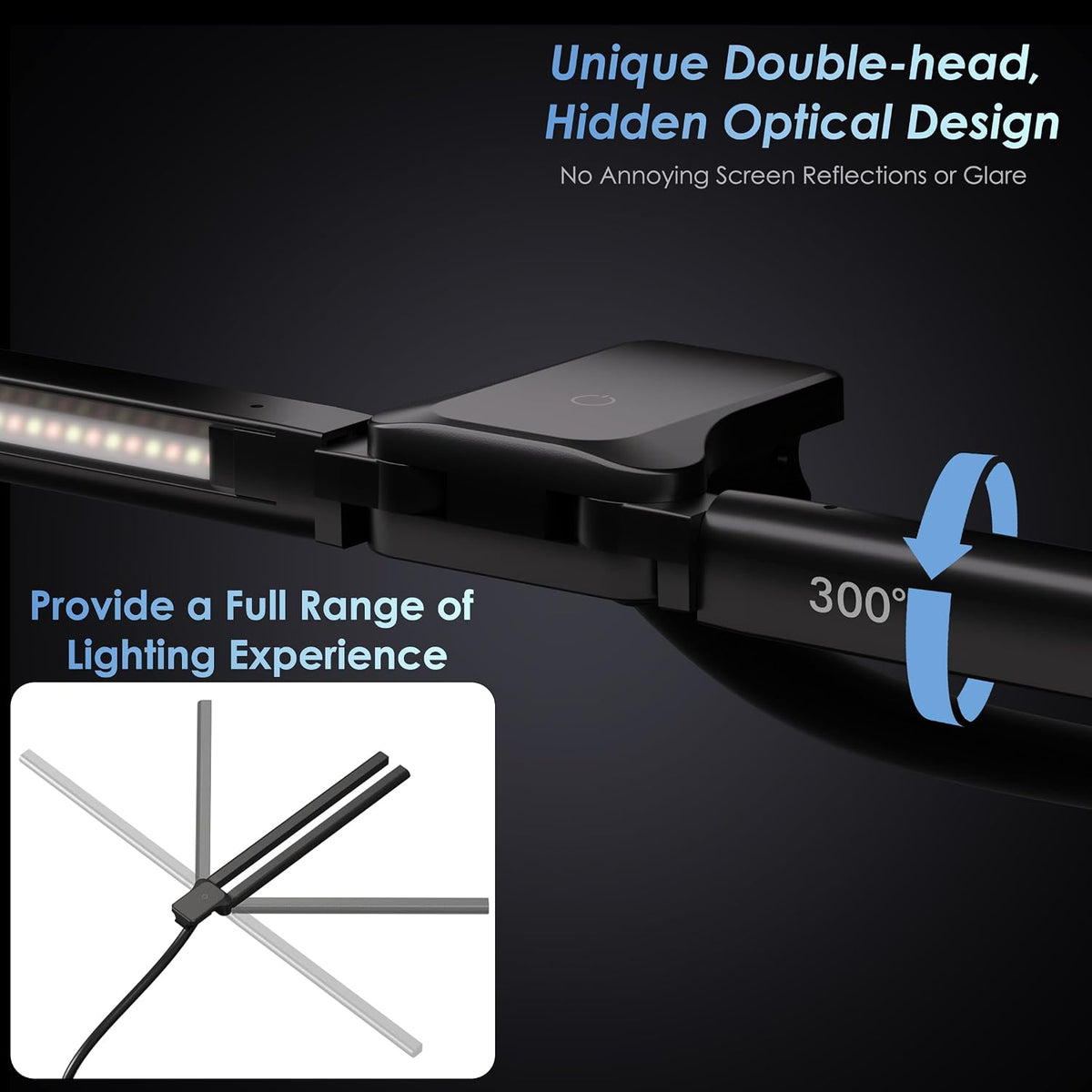 EYOCEAN Desk Lamp with Clamp, 31.5" LED Desk Lamp for Home Office, 24W Gesture Sensing Control Desk Light, Dimmable & Color Temperature, Eye-Caring Office Lamp, Brightest Architect Lamp for Screen