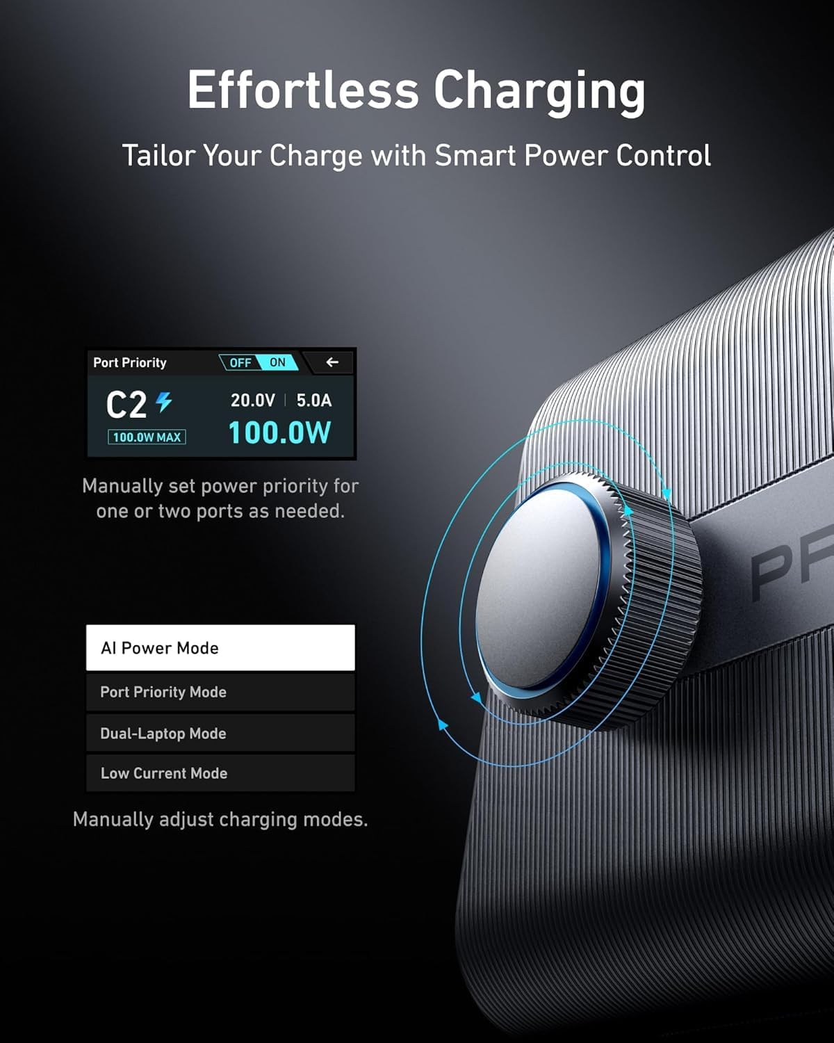 Anker Prime Charging Station, 250W 6-Port GaN USB C Charger | 2.26" LCD Smart Display Control, Compatible with iPhone, Galaxy, MacBook, Dell for Home Office, Gaming Desk Accessories