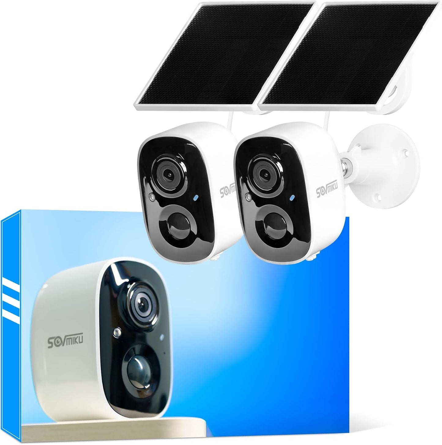 Vicohome 2CG6 Best 2K Solar Security Camera Wireless Outdoor System, No NVR Needed, Battery Powered, Easy to Setup,Motion Detection, Two Way Audio,Color Night Vision, SD Slot, 180 Days Care Plan