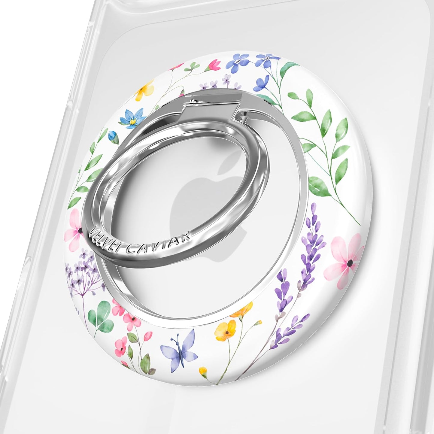 VELVET CAVIAR Compatible with MagSafe Phone Grip 2.0 | Cute Magnetic Ring Holder | Finger Loop Kickstand | Pop On Accessory for iPhone 17, 16, 15, 14, 13, 12 | Enchanted Floral