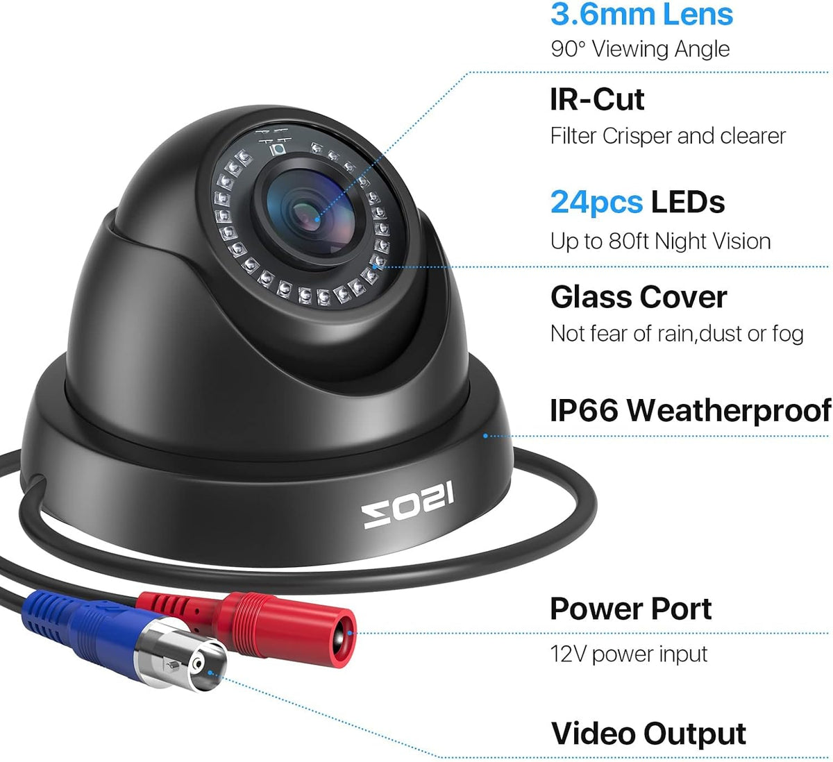 ZOSI 4 Pack 1080P CCTV Dome Security Cameras, HD-TVI Outdoor Indoor Cam