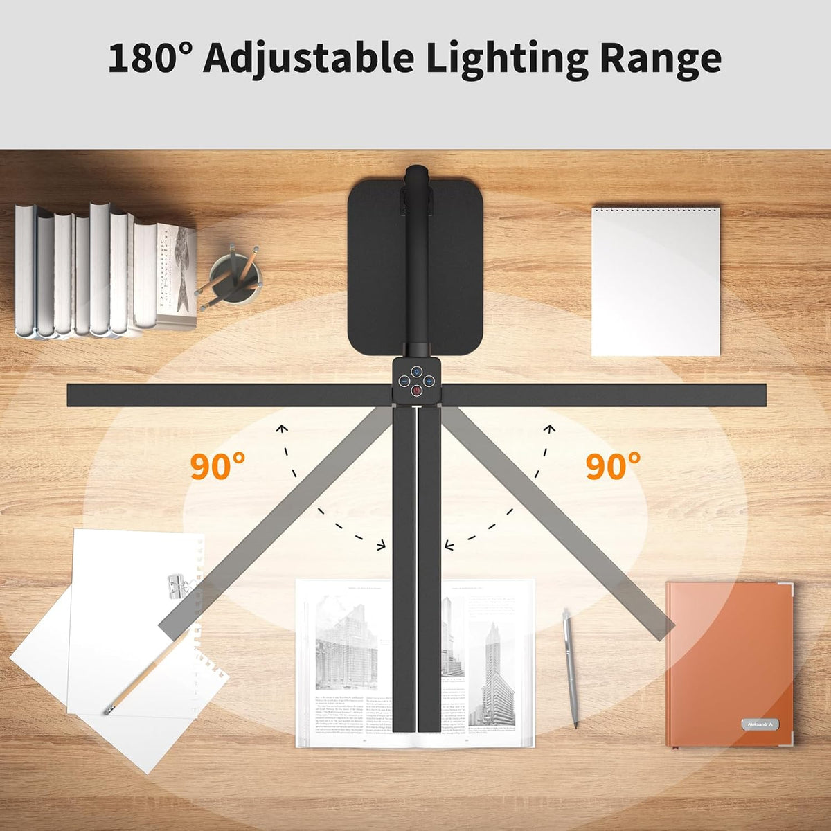 LED Desk Lamp Architect Task Light Dual Head Modern Flexible Gooseneck Tall