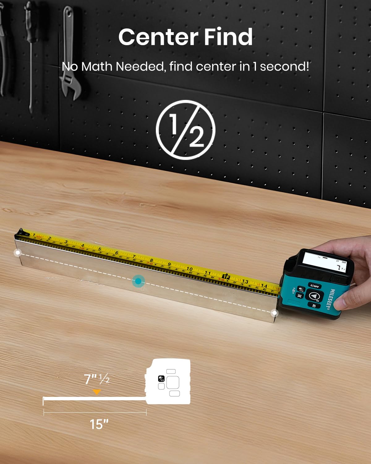 MILESEEY DT20 3-in-1 Digital Laser Tape Measure, 131ft Laser & 16ft Tape | Real-Time Digital Tape Readout, Distance/Area/Volume/ Pythagorean/Midpoint, Rechargeable, Measuring Tape for Pro & DIY Use
