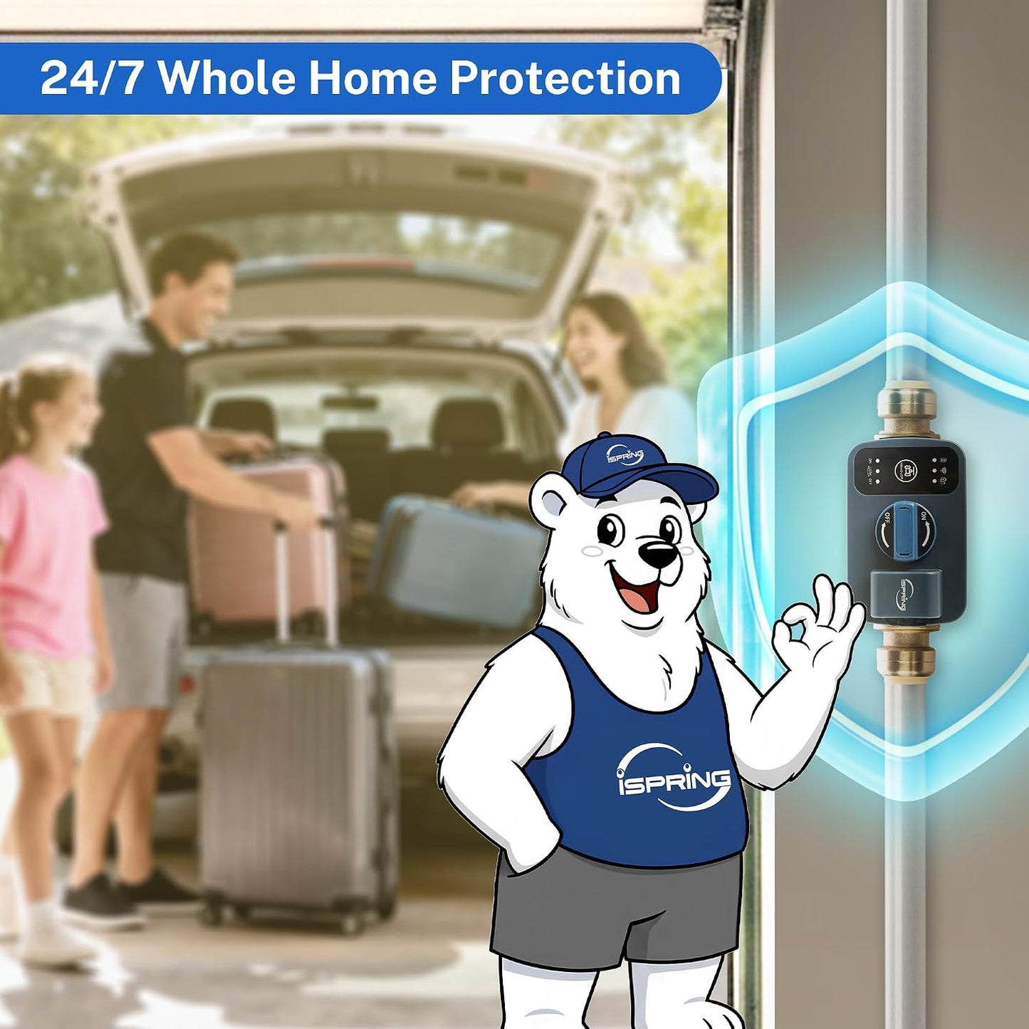 iSpring LS43WL Smart Leak Detector, 1 Wired + 1 Wireless