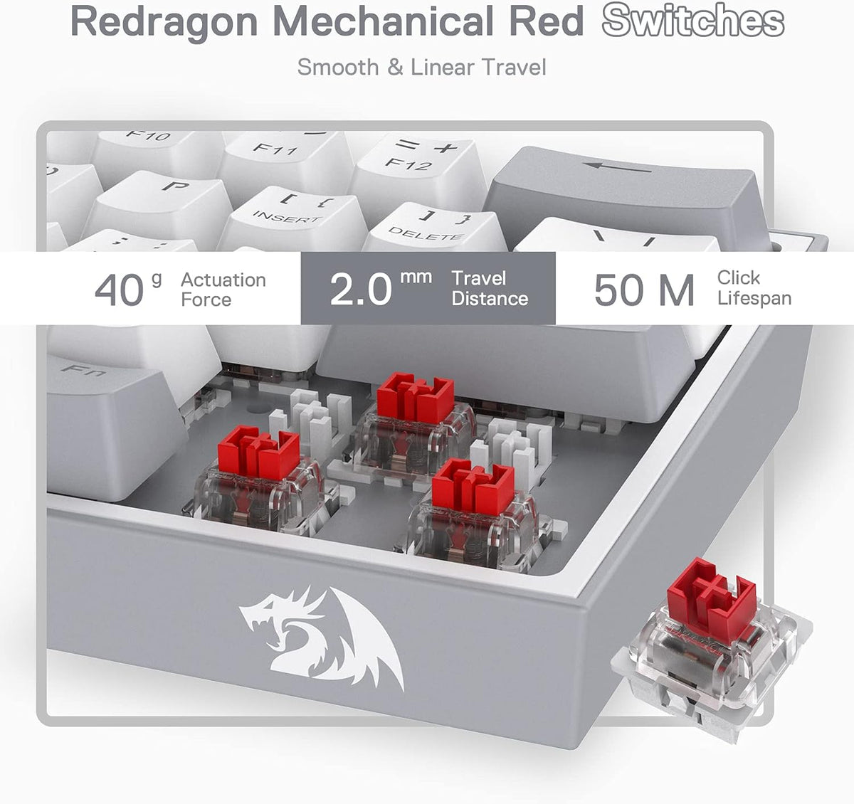 Redragon K617 Wired 60% Compact Hot-Swap RGB Gaming Mechanical Keyboard | 61 Keys Design for More Room to Aim, Swap-Ready Socket for Mod, Vibrant 20-Mode Lighting Hype Vibing, Pro Software Supported
