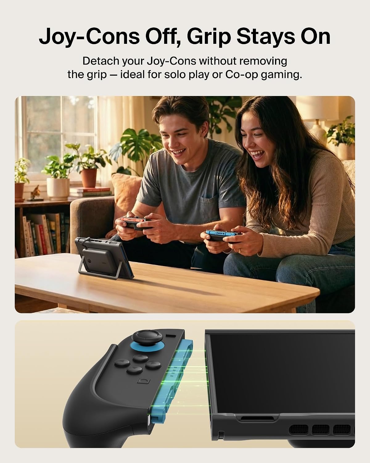 Belkin Nintendo Switch 2 Grip Charging Case with 10000mAh Power Bank 30W | Magnetically Attachable Custom 10000mAh Power Bank with Ergonomic Nonslip Grip, Quick Release, Dockable, Built-in Kickstand