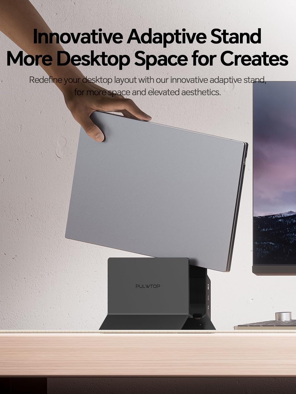 USB C Docking Station Dual Monitor 4K@60Hz, Laptop Dock with Vertical Stand