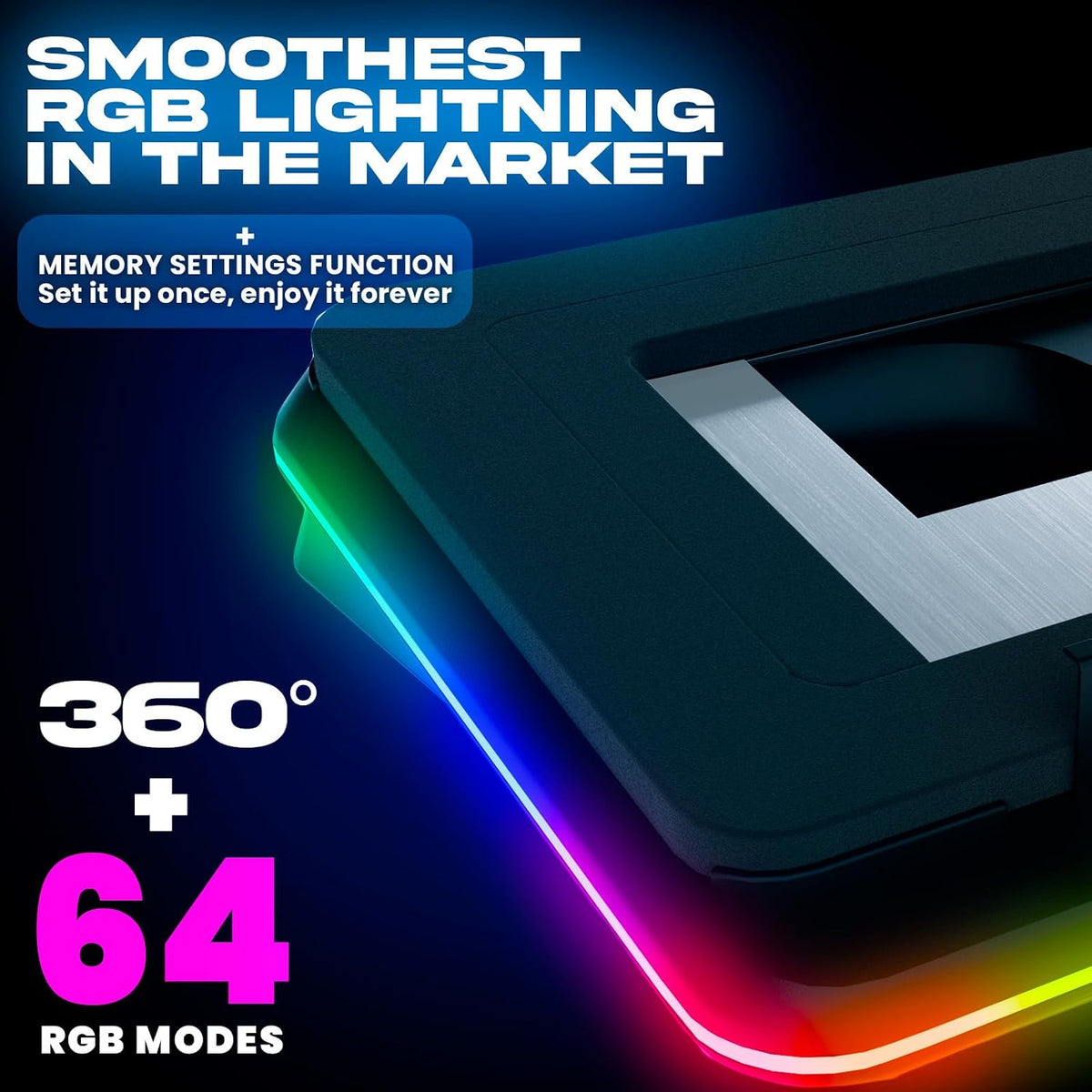 Turbofrost Gaming Laptop Cooling Pad, 17in, RGB Lighting, 4 Turbo Fans