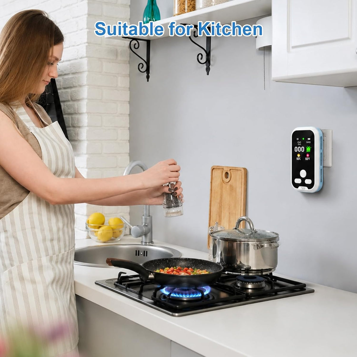 2 Pack Upgrade Plug‑in Air Quality Home Sense Detector HD Display Blue