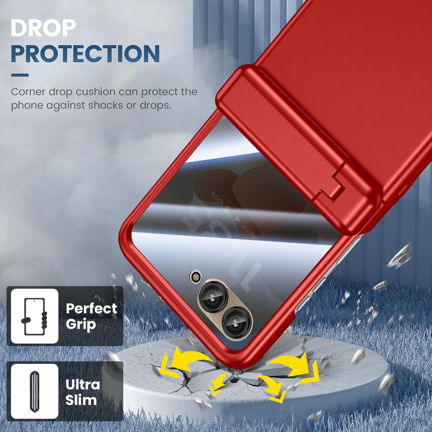 VEGO for Motorola Razr 2026/2025/2024 Case, Compatible with MagSafe Red | Hinge Protection & Kickstand & Privacy Screen Protector, Magnetic Slim Hard PC Protective Cover for Moto Razr 2026 - Red
