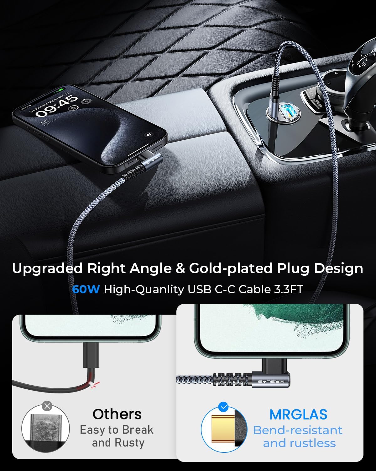125W Fast iPhone 17/16 Car Charger with USB C Cable | PD65W & QC65W, All Metal, Flush Fit, Cigarette Lighter USB Adapter for iPhone 17 16 Samsung S26 S25 Ultra Pixel 10