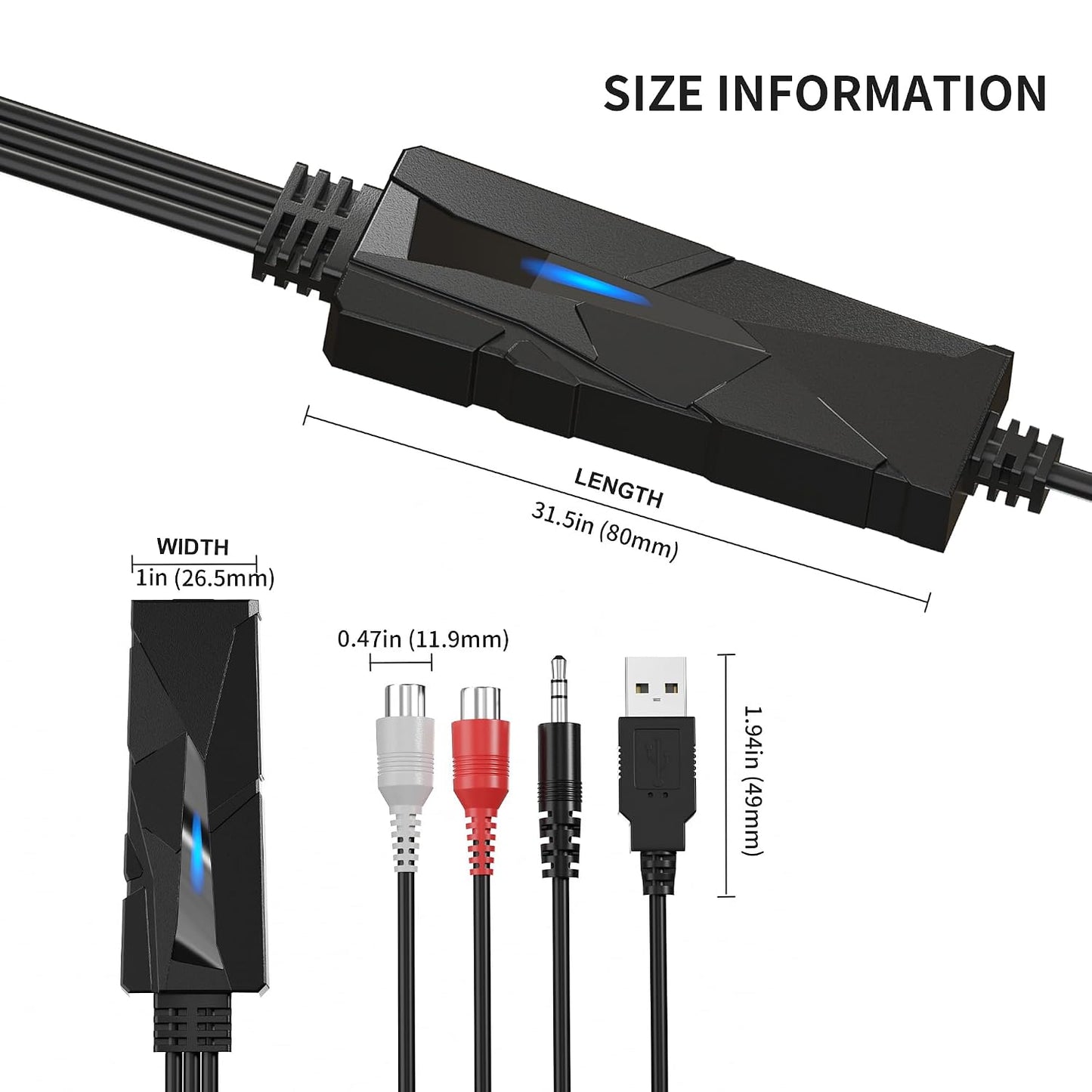DigitalLife AuralynX USB C Audio Capture Device Card | Convert Cassette Audio to MP3 via RCA or 3.5mm Input, Compatible with PC/Mac/Linux, for Content Creators and Educators