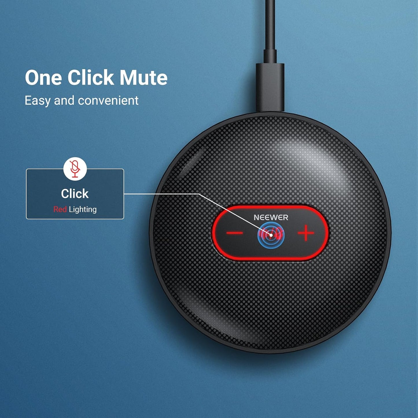 NEEWER UM04 USB Microphone, AI Cancelling Desktop Omnidirectional Condenser Mic with 48KHz/24Bit Mute for Online Meeting Recording Skype Teaching Windows Computer Laptop PC Mac Phone (Not Speaker)