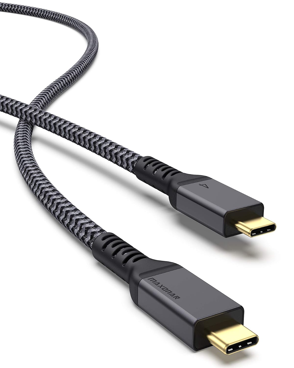Maxonar 2 Pack Thunderbolt 4 Cable, 40Gbps, 240W, 8K 3.3FT | With 40Gbps Data, 240W Charging, 8K Display; Braided Nylon, 2-pack, Multiple Lengths