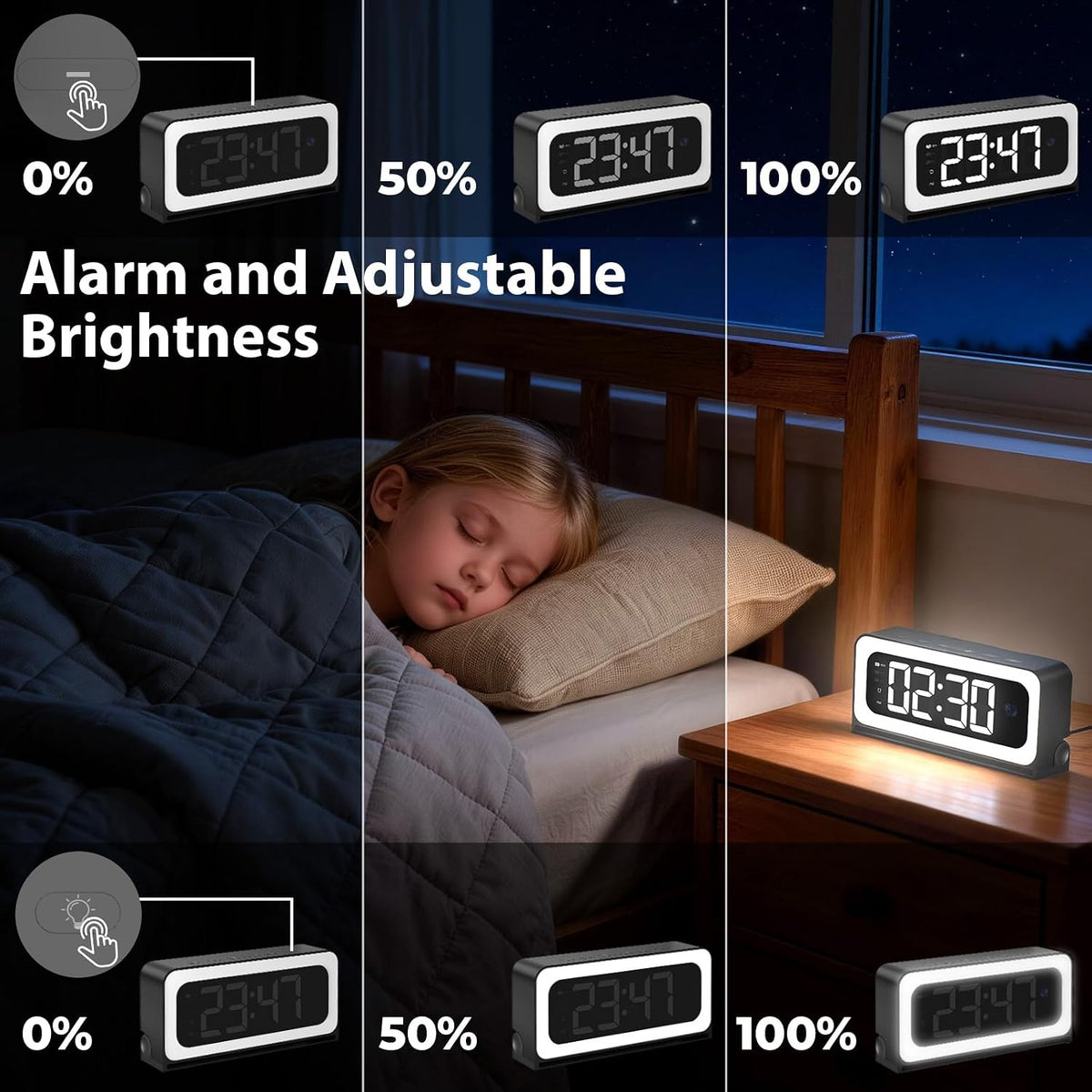 Clock Camera 2K, 5G&2.4G WiFi Indoor Security Camera, Cameras for Home Security, 3 in 1 Baby Camera with Alarm, Rechargeable Battery, pet Camera, Full Color Night Vision, Local Storage