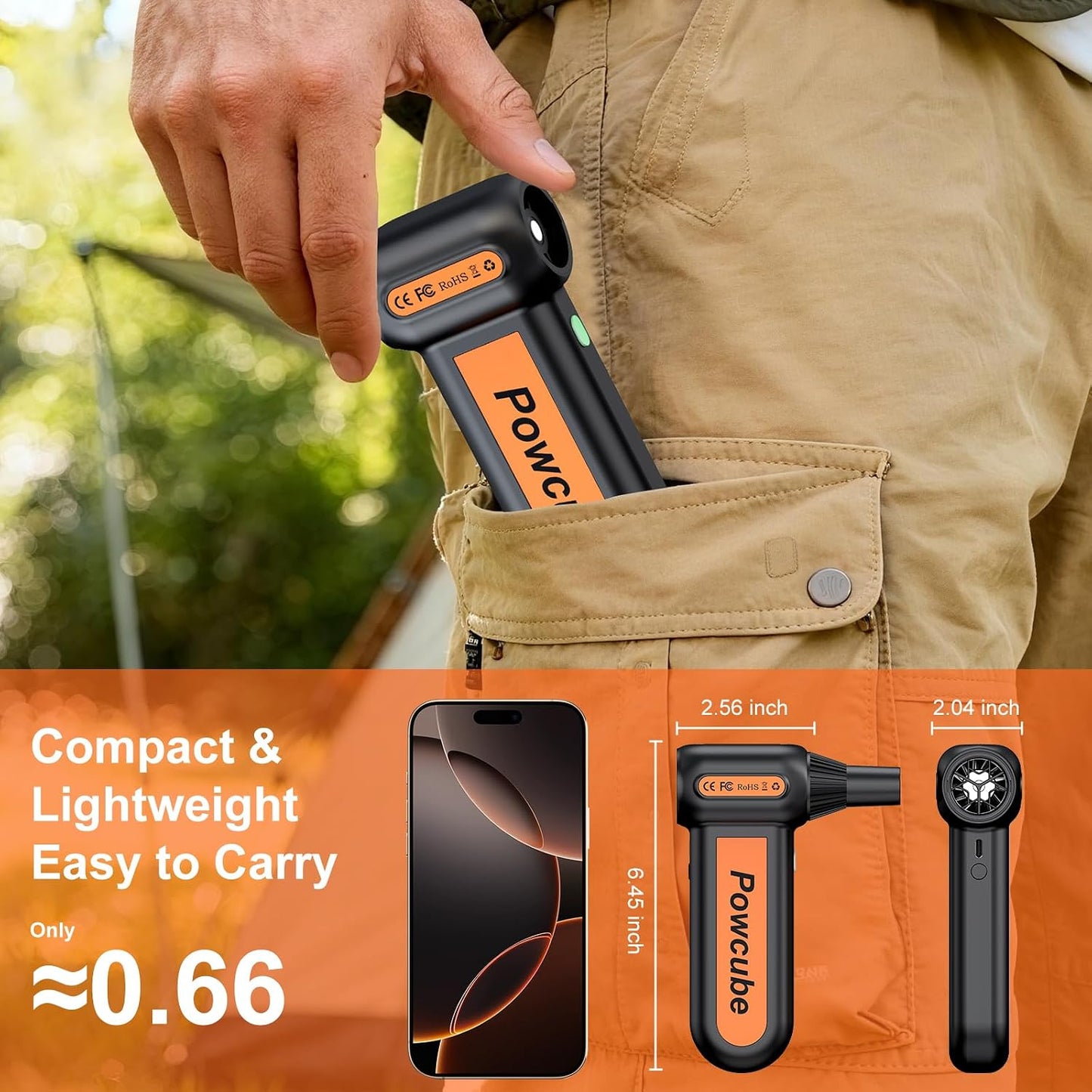 2-in-1 Compressed Air Duster 180000RPM Powerful Motor, Cordless Vacuum Cleaner with 10,000mAh Battery, Portable Electric Air Duster, Dust Blower for Computer, Keyboard, Outdoor, House, Car and Office