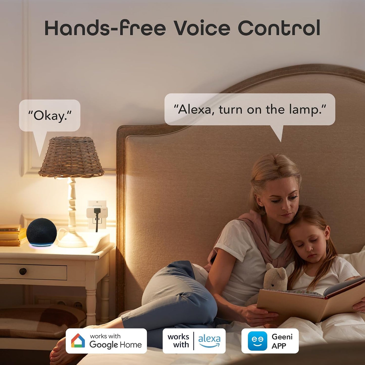 Geeni Smart Plug Mini 15A WiFi Outlet 4-Pack, Compatible with Alexa Google Home, No Hub Required, App Remote Control, UL Certified White
