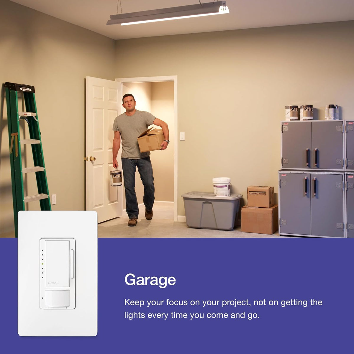 Lutron Motion Sensor and LED Dimmer Switch, Single Pole/3-Way