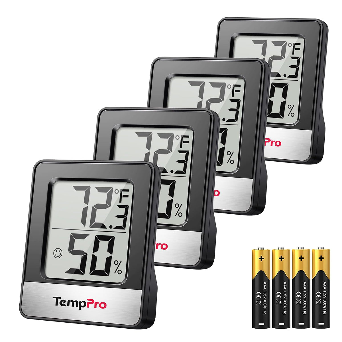 TempPro TP49 3 Pack Digital Hygrometer Indoor Thermometer