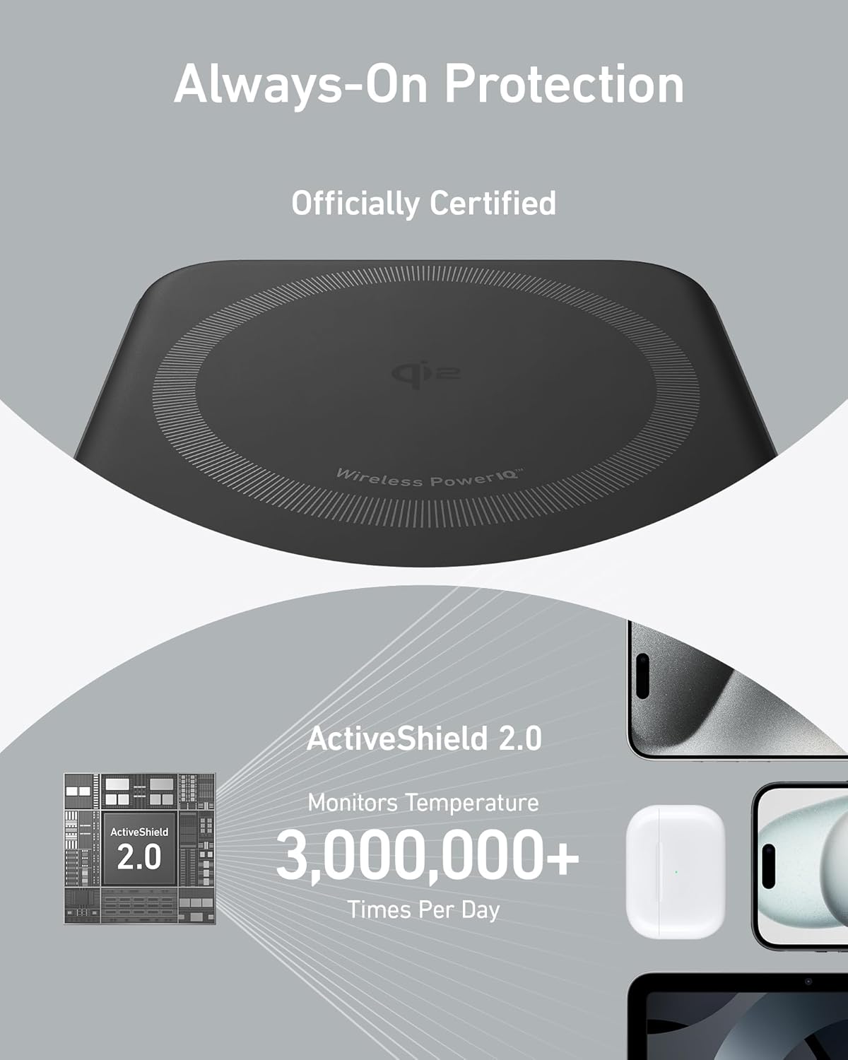 Anker MagGo Power Bank, 10,000mAh Qi2-Certified 15W Max Portable Charger | Fast MagSafe-Compatible Battery Pack, Smart Display, Foldable Stand, for iPhone 16 / 15 / 14 / 13 Only (USB-C Cable Included)