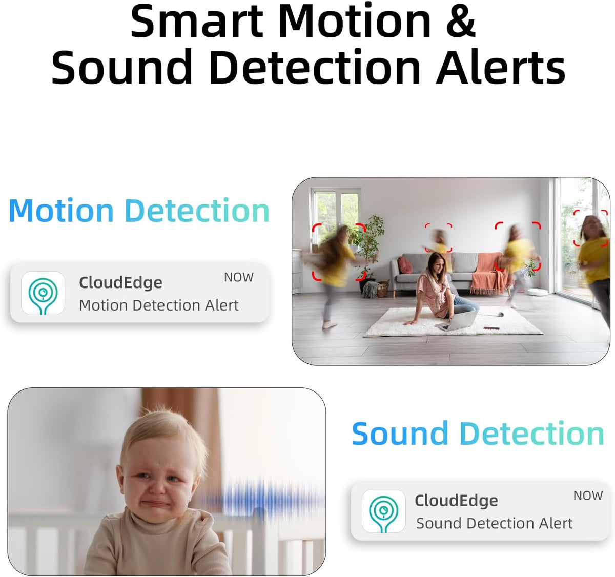 Rraycom 4Pack Indoor Wired Security Camera, Baby & Pet Monitor,2.5K Video
