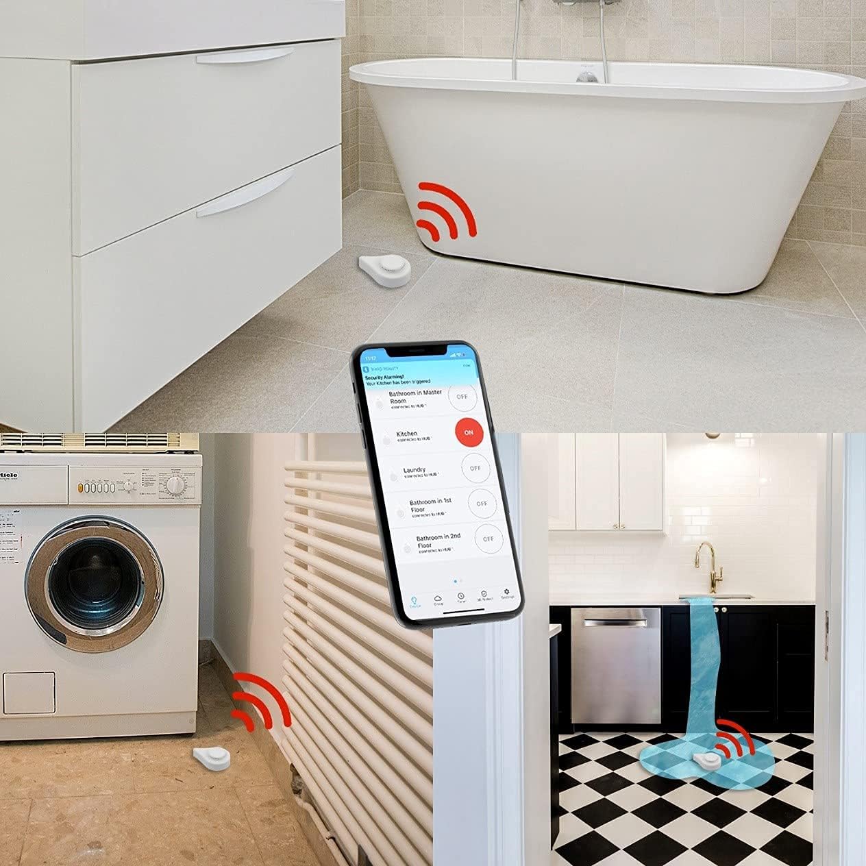 THIRDREALITY Zigbee Water Leak Sensor with Smart Bridge MZ1, Dripping Detection, Compatible with Google Home, Apple Home, SmartThings, Home Assistant etc.