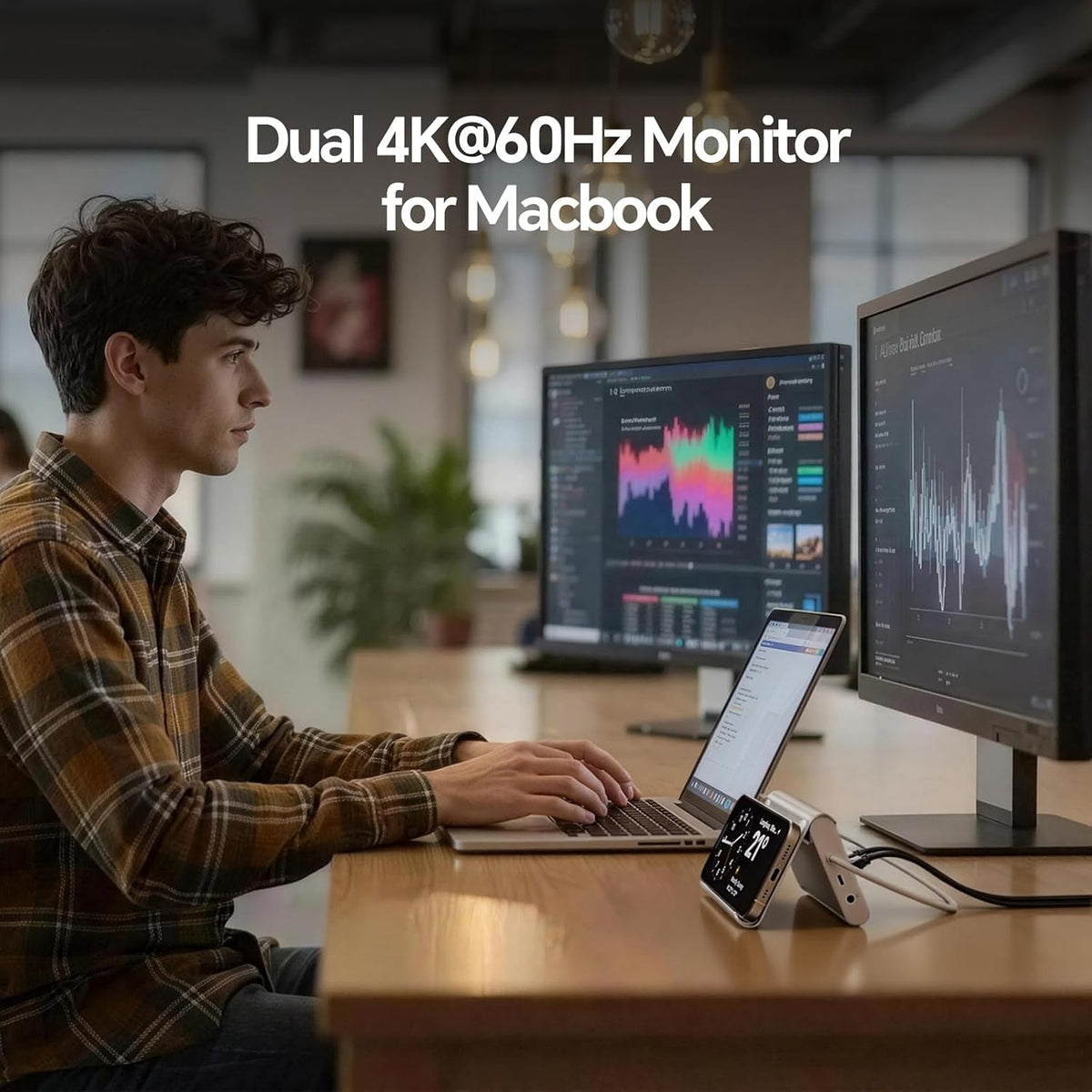 11-in-2 USB C Docking Station Dual Monitor 4K@60Hz for for M5/M4/M3 Pro/Max