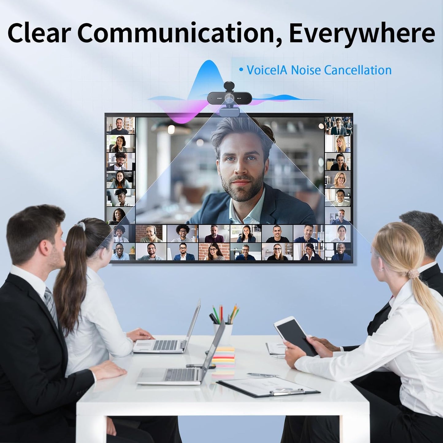EMEET NOVA 4K Webcam for PC, Ultra 4K HD, PDAF Autofocus, Dual Omni Mics | 73° FOV, Auto Light Correction, USB-A, Privacy Cover, Ideal for High-End Business Meetings&Live Streaming