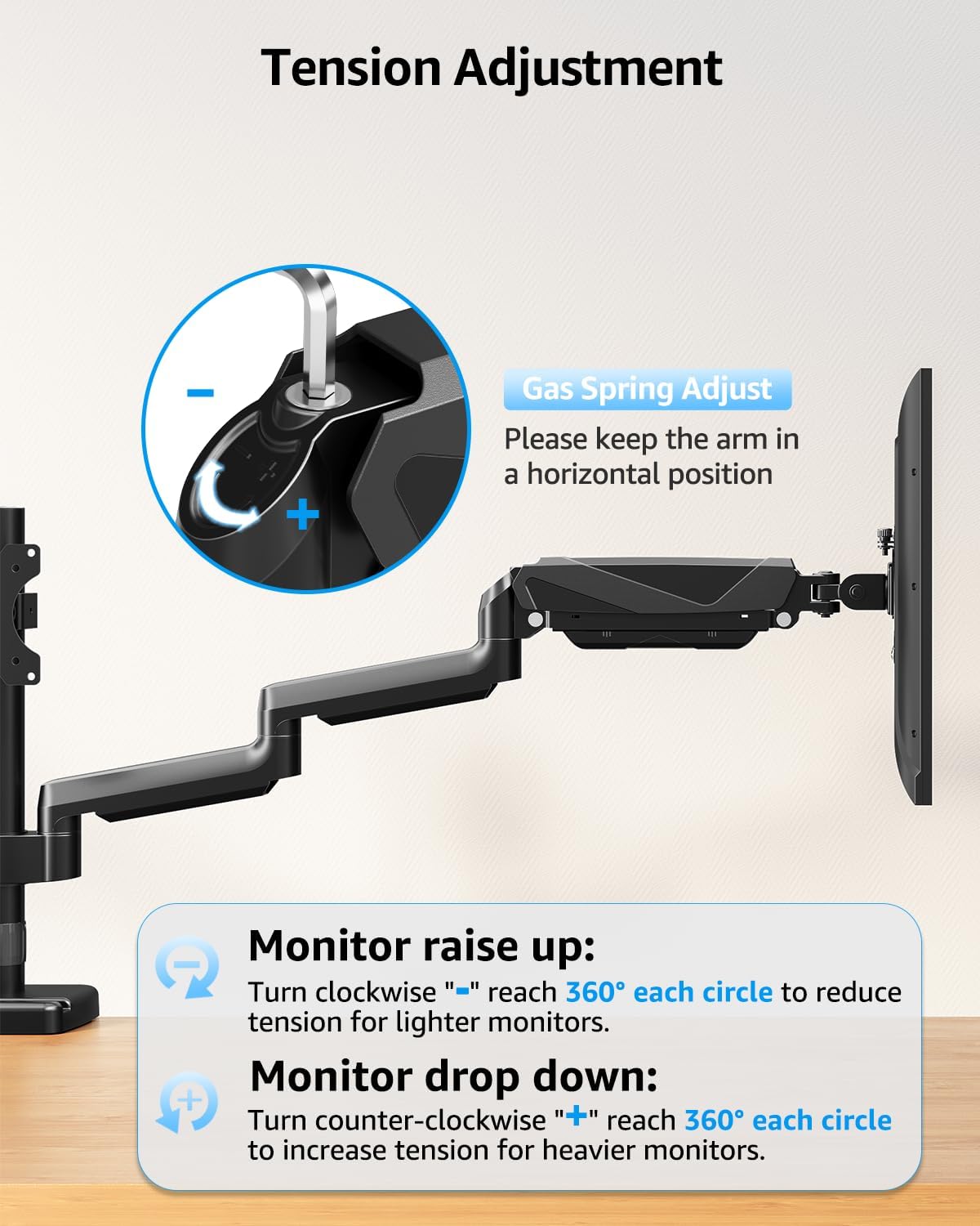 MOUNTUP Triple Monitor Mount, Triple Monitor Desk Mount for Max 27 inch Computer Screens, 3 Monitors Stand for Desk, Monitors Arm with Swivel, Tilt, Rotation, Each Arm Holds 4.4-19.8 lbs