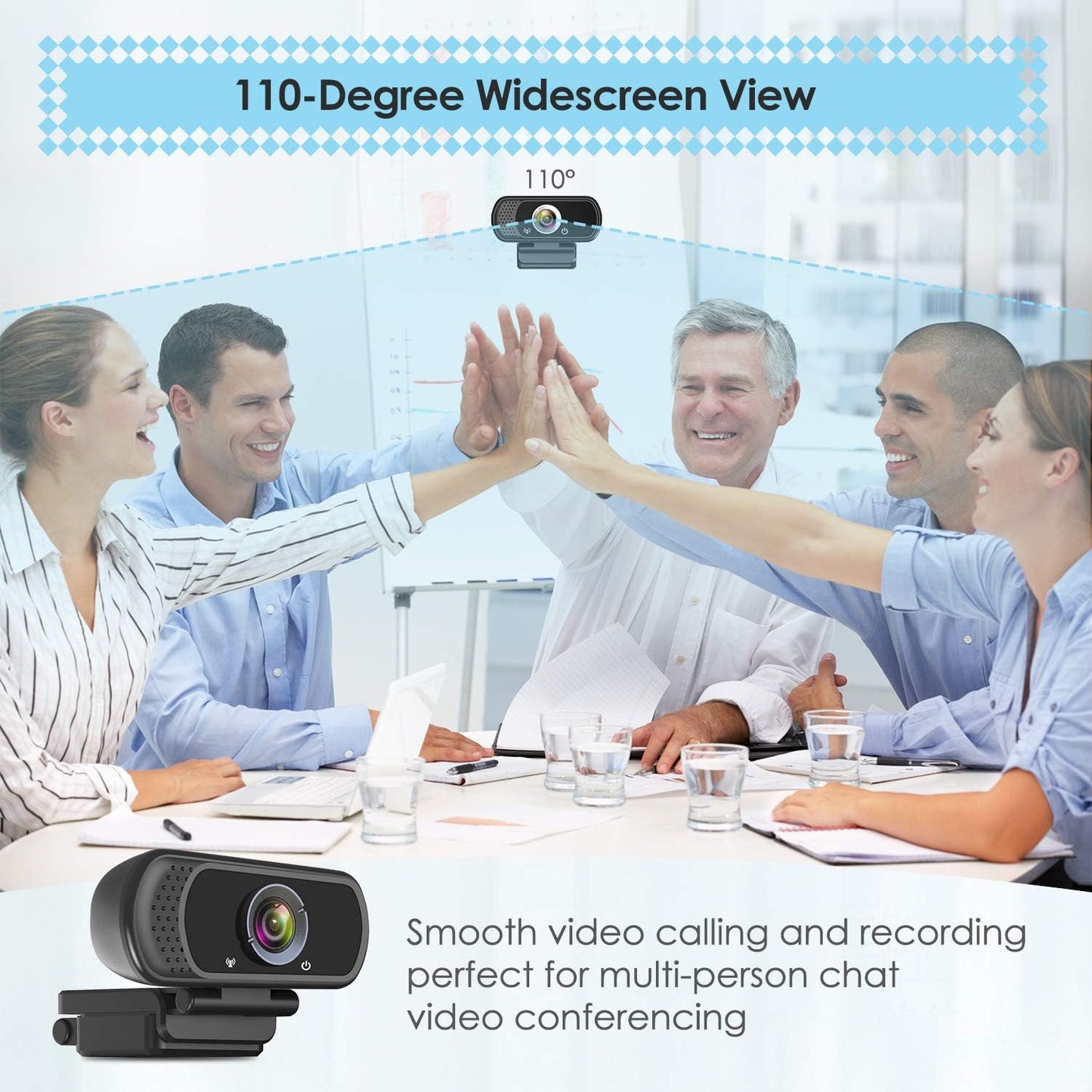 ToLuLu 1080P Webcam with Microphone, HD Webcam Web Camera with Tripod Stand | Widescreen USB Computer Camera, Streaming Mic Web cam for Online Calling/Conferencing,Facetime/YouTube Desktop Laptop PC