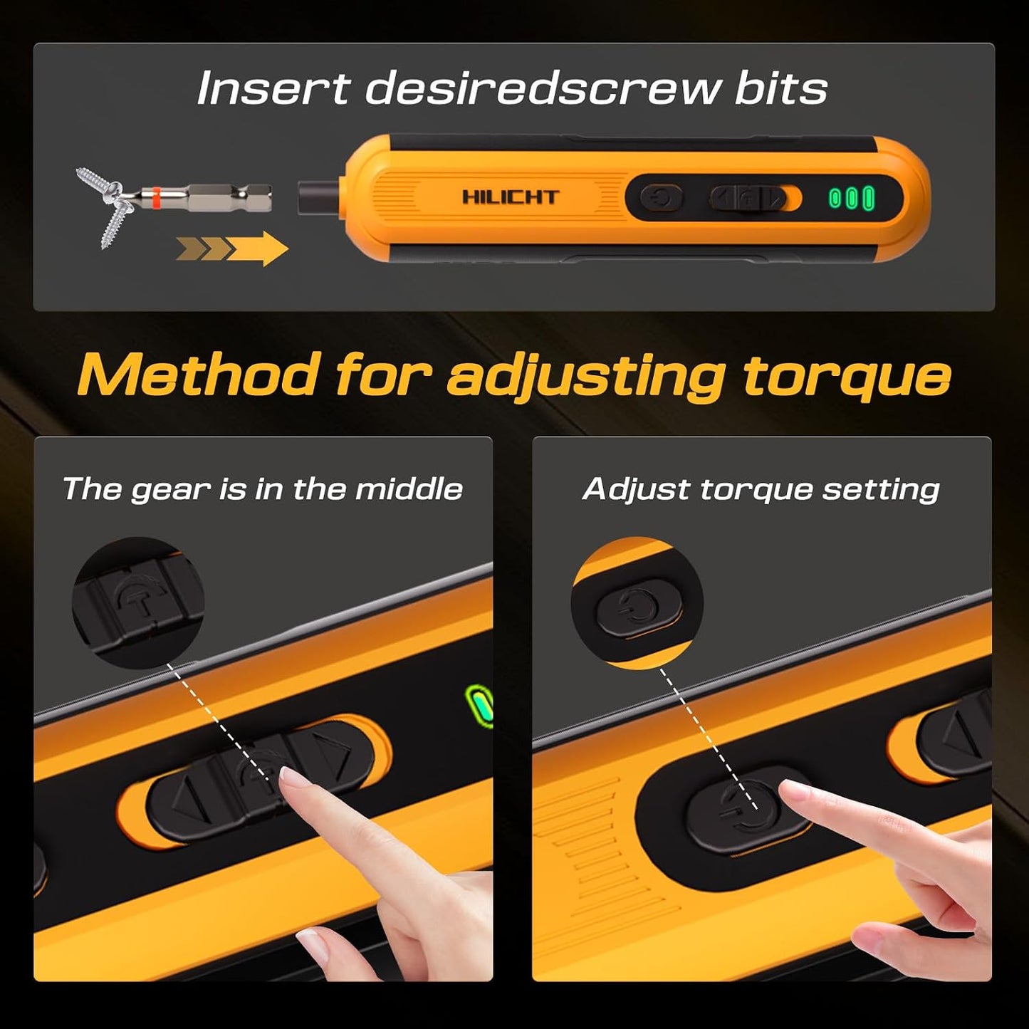 4V Cordless Electric Screwdriver Set, 26 S2 Bits, USB-C, LED | Dual activation, 3 torque settings, 260 RPM and 1500mAh battery for furniture assembly, electronics and everyday repairs