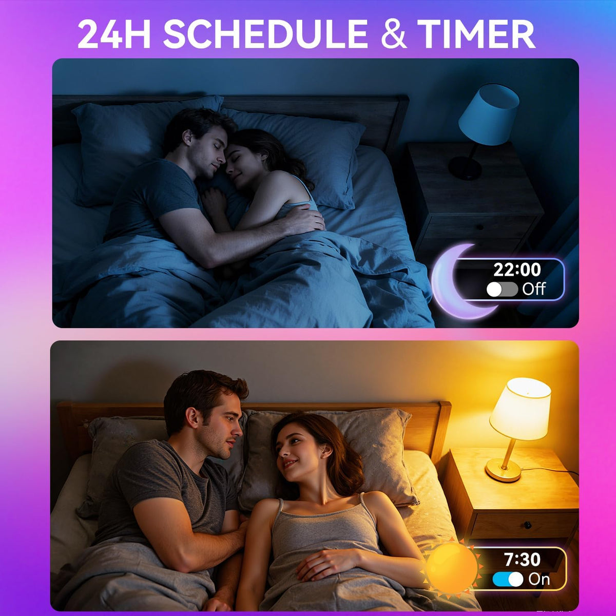 Auxmir A19 Smart Light Bulbs with Remote, RGB+CCT Color LED Bulbs, 2-Pack