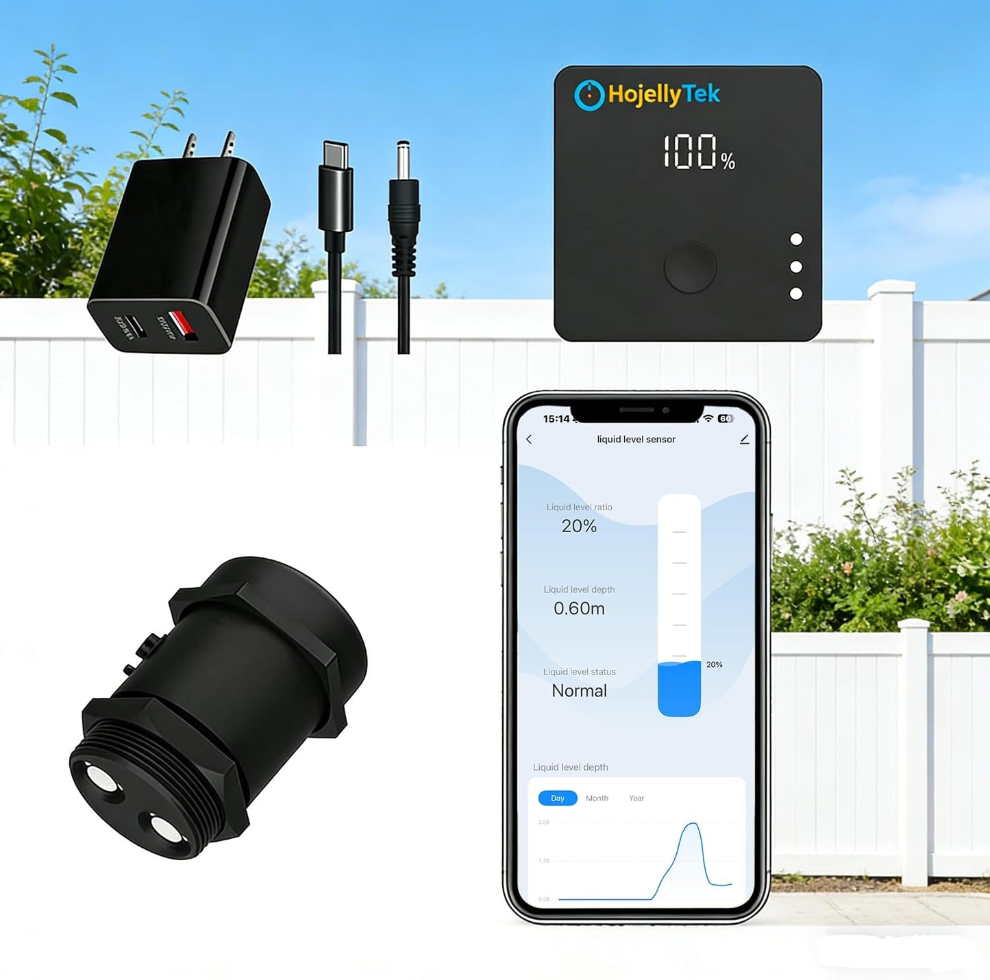 Smart WiFi Water Level Sensor (ULS-03GP) | LoRa Long Range Transmitter, IP67 Waterproof, Liquid Monitor, Auto Alarm for Smart Life App