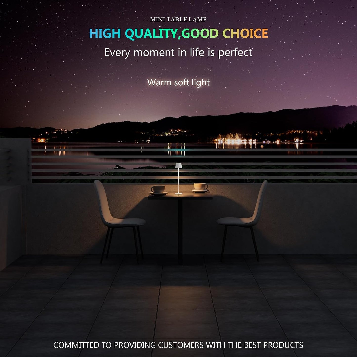 Timjorman Compact Cordless Table Lamp, Rechargeable LED Night Light, Dual Light Source (RGB Top & Warm Bottom), Touch Control & Timer, Metal Lamp for Bedroom & Kids Room (White 1PACK)