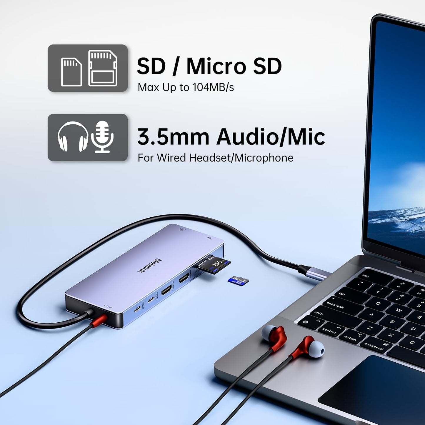 USB C Laptop Docking Station Dual Monitor for Dell/Lenovo/HP, 15 in 1 USB C Hub Multiport Adapter Dongle Dock USB-C to 2 HDMI 4K@60Hz, 8K DisplayPort, 2 USB-C 10Gbps, 5 USB-A, 100W PD, Ethernet, SD/TF