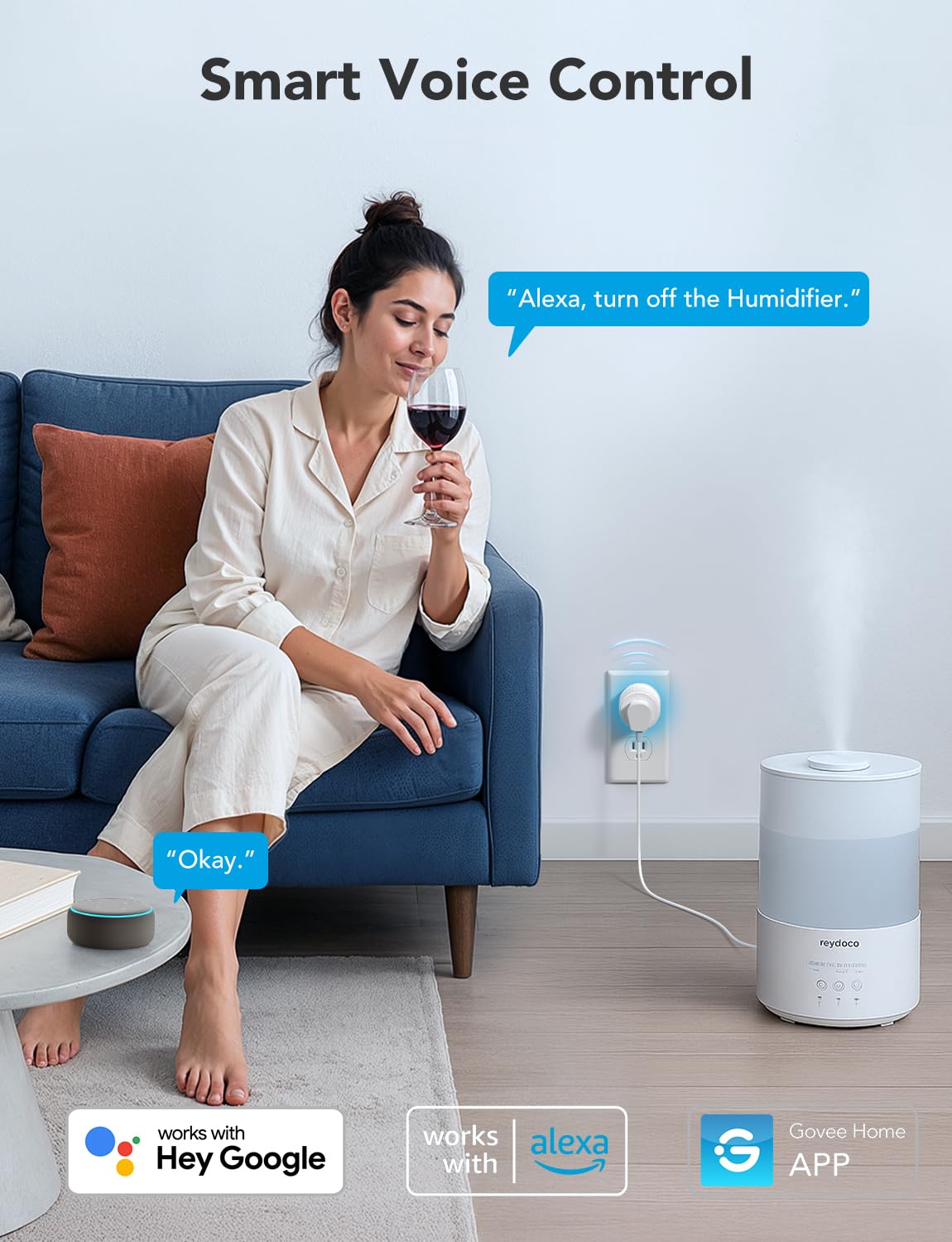 Govee Smart Plug, WiFi Plugs Work with Alexa & Google Assistant, Smart Outlet with Timer & Group Controller, WiFi Outlet for Home, No Hub Required, ETL & FCC Certified, 2.4G WiFi Only, 4 Pack