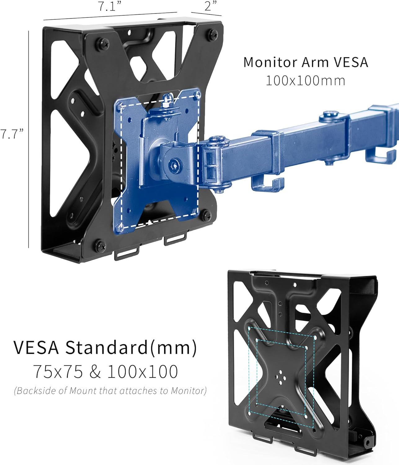 VIVO Behind Monitor Mini PC VESA Mount Designed for Dell OptiPlex Micro CPU, Monitor Arm Computer Holder, Concealed Behind Screen, Desk and Wall Mounting Options, Black, Mount-DLMM2
