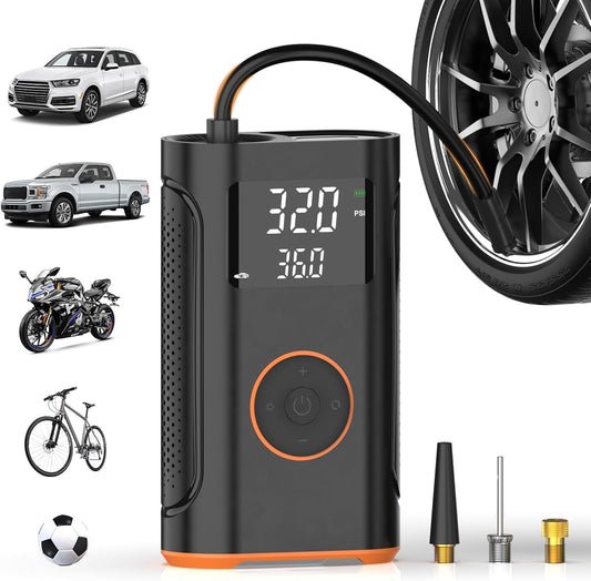 (New Upgrade) ZSX Tire Inflator Portable Air Compressor-160 PSI Air Pump with Memory Function, Electric Bike Pump with Tire Pressure Gauge, Tire Inflator for Car, Gifts for Men Husband Father