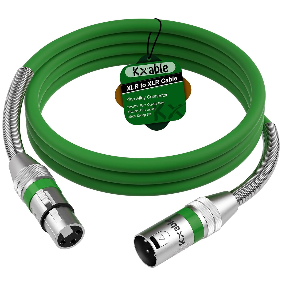 Kxable XLR Microphone Cable 40 FT, XLR Male to Female Balanced Mic Cable, 3-Pin Shielded Speaker Cord, Zinc Alloy Connectors, 22AWG Pure Copper, Metal Spring SR, Recording Studio, Podcast, Purple