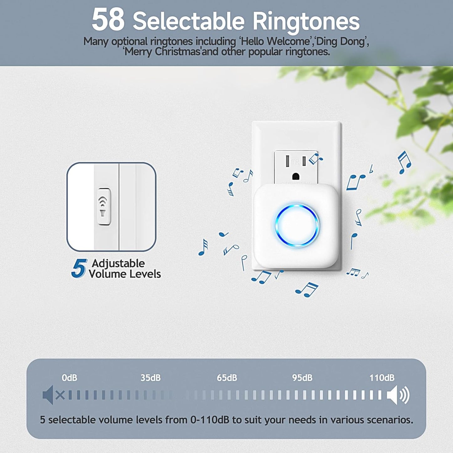 Door Chime When Door Opens, Wireless Door Chime for Home & Business | 600FT Range Door Open Sensor with 58 Chimes, 5 Volume Levels. 3 Sensors + 2 Receivers for Multi-door, Kids & Dementia Safety